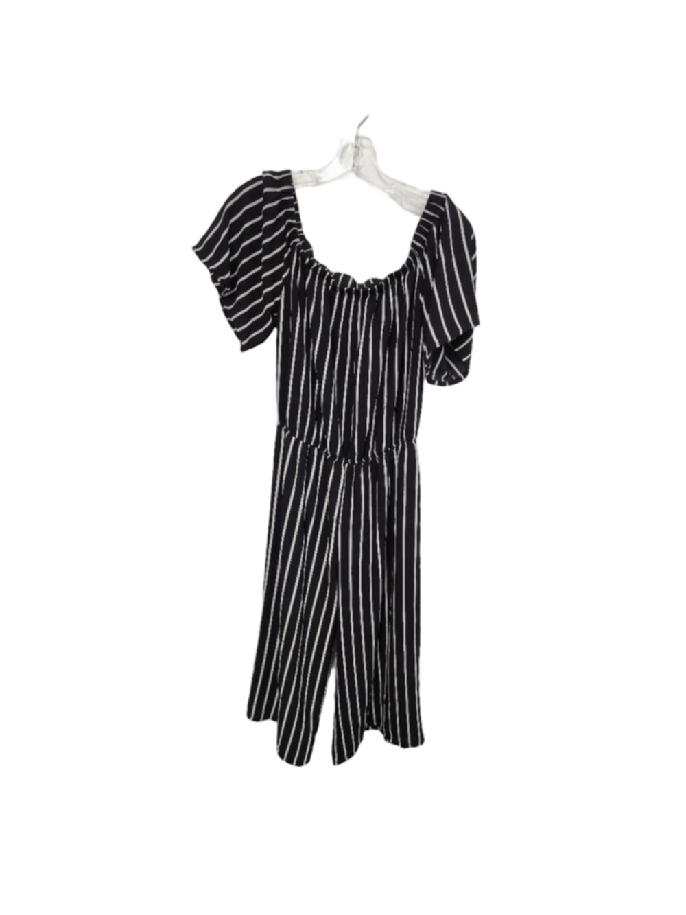 Ambiance Black and White Striped Jumpsuit